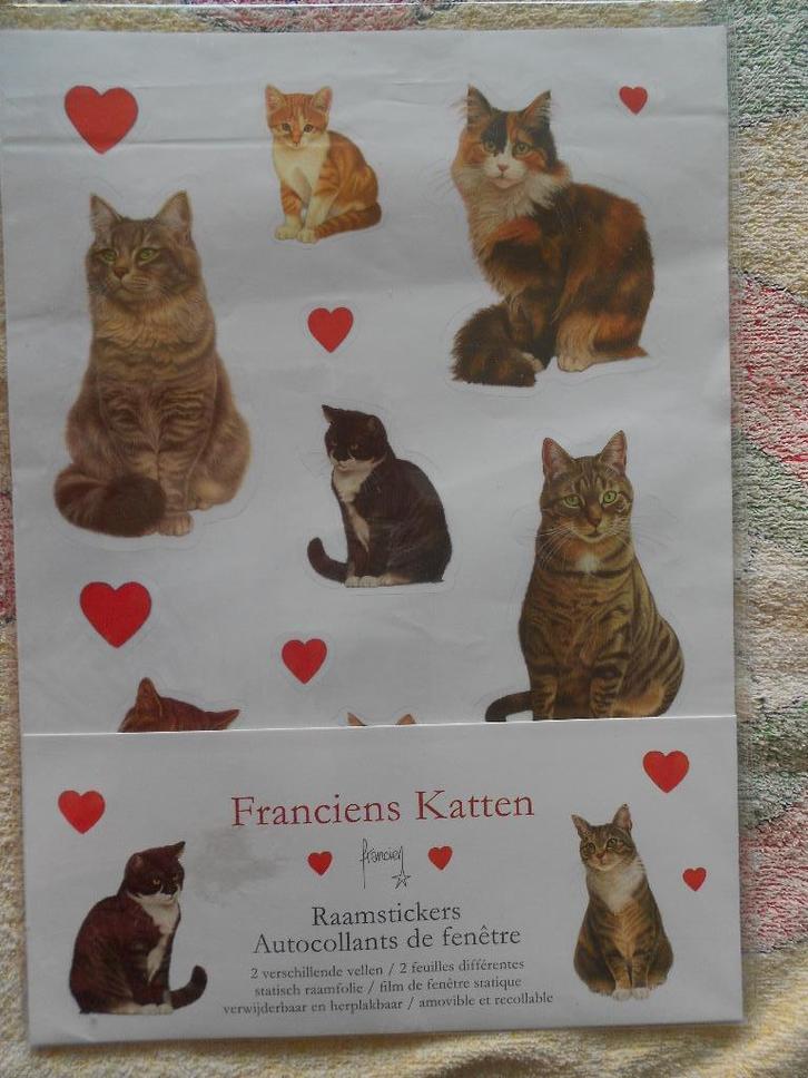 Franciens Katten raamstickers, Verzamelen, Dierenverzamelingen, Nieuw, Overige typen, Hond of Kat, Ophalen