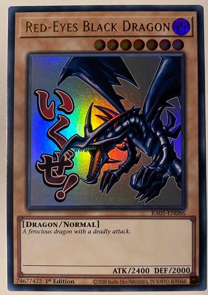 Yu-Gi-Oh! Stamped Red-Eyes Black Dragon RA05 1st Edition, Hobby en Vrije tijd, Verzamelkaartspellen | Yu-gi-Oh!, Ophalen of Verzenden
