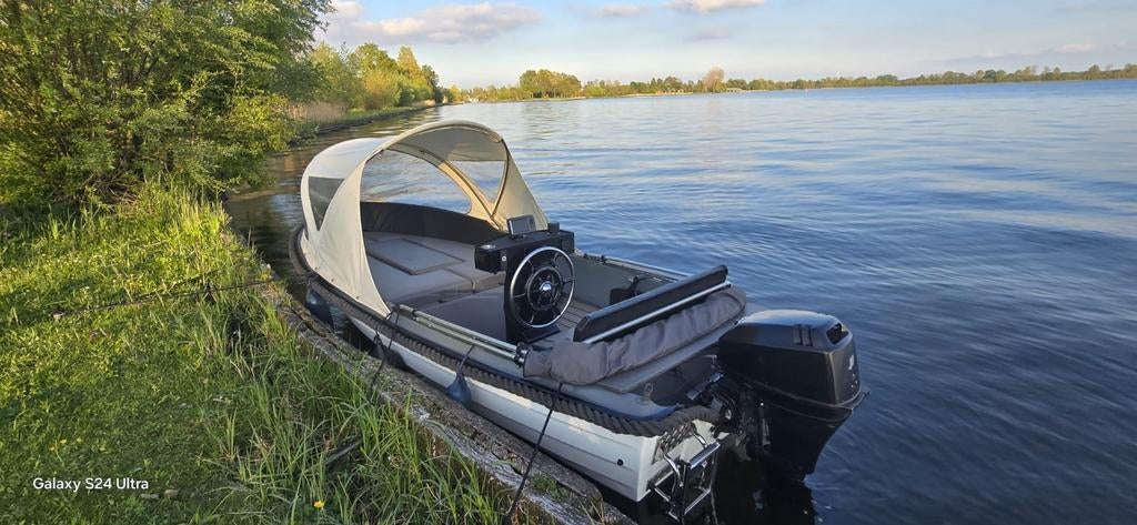 Complete set polyester sloep console boot met trailer, Watersport en Boten, Ophalen, 10 tot 30 pk, Gebruikt, 3 tot 6 meter