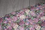 Rol vintage 100% katoen stof - paarse bloemen stof #4591, Paars, Nieuw, Ophalen of Verzenden, 30 tot 120 cm