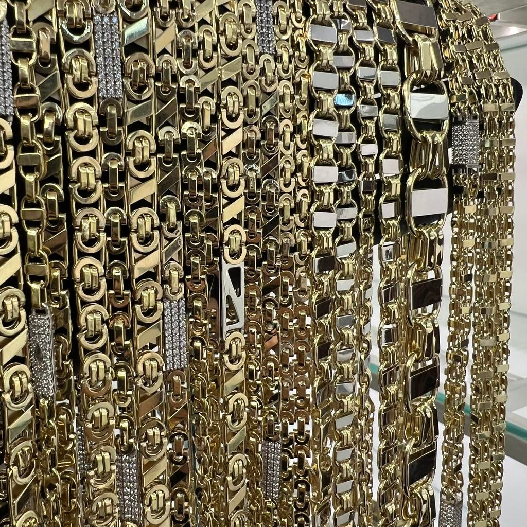 Gouden kettingen 14 karaat goud valentino magnum schakels, Sieraden, Tassen en Uiterlijk, Kettingen, Ophalen of Verzenden, Zo goed als nieuw