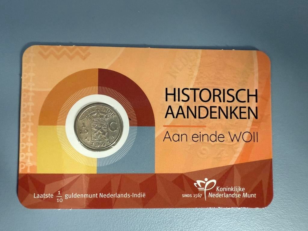 Coincard 1/10 gulden Nederlands Indië, Ophalen of Verzenden, Koningin Wilhelmina, 10 cent