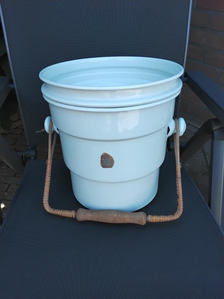 Emaille wasemmer toiletemmer vintage brocante, Antiek en Kunst, Antiek | Emaille, Ophalen