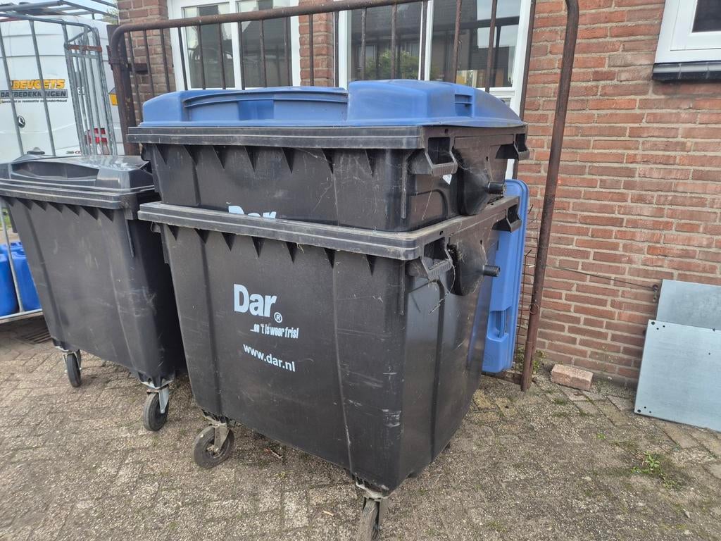 2x Afvalcontainer 1100 liter, Kunststof, Onbekend, 40 liter of meer, Ophalen of Verzenden