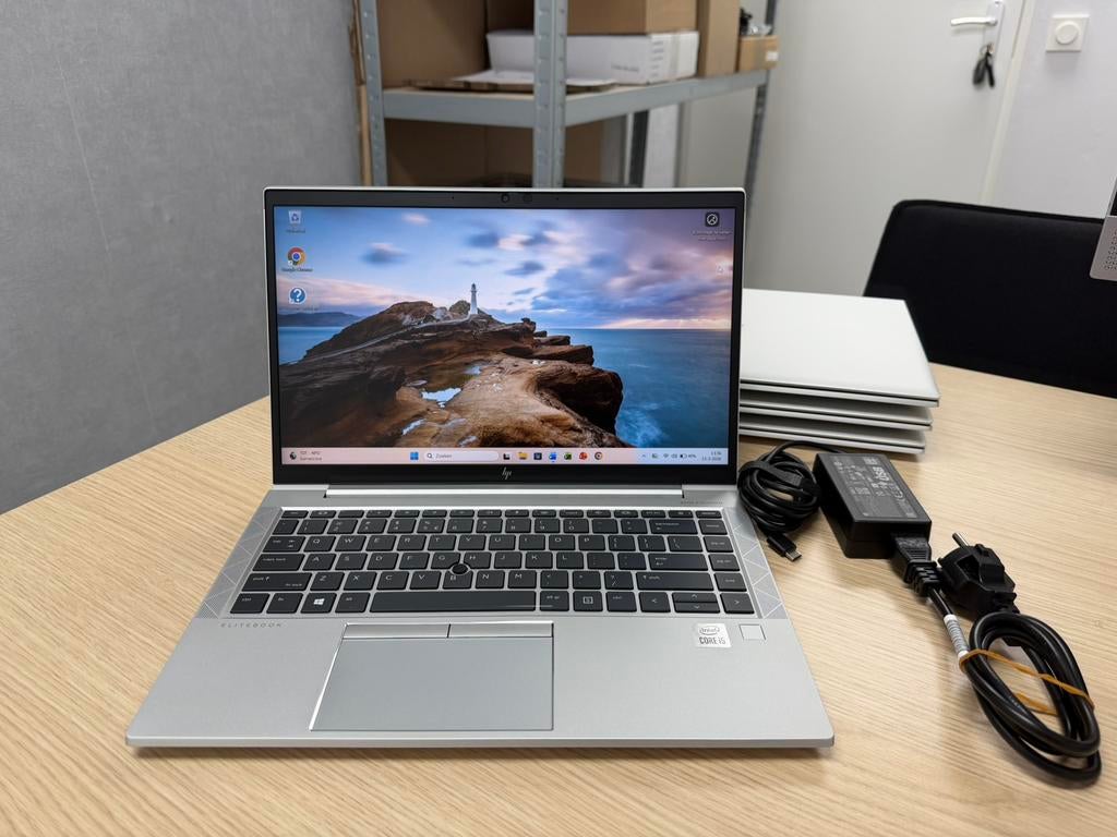 HP EliteBook 840 G7 10e-Gen Core-i5 16GB 256SSD Office 365, 256 GB, Met videokaart, 2 tot 3 Ghz, Qwerty