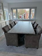 Eettafel met stoelen, 100 tot 150 cm, 200 cm of meer, Ophalen of Verzenden, Zo goed als nieuw