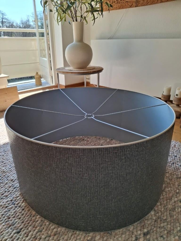 lampenkap, Ophalen, 25 tot 50 cm, Grijs, Rond