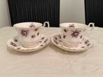 Royal Albert 2 x kop en schotel met afbeelding Sweet Violets, Verzamelen, Porselein, Kristal en Bestek, Ophalen, Gebruikt, Porselein