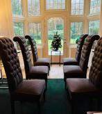 6 luxe gecapitonneerde eetkamerstoelen, Huis en Inrichting, Stoelen, Ophalen, Gebruikt, Zwart, Stof