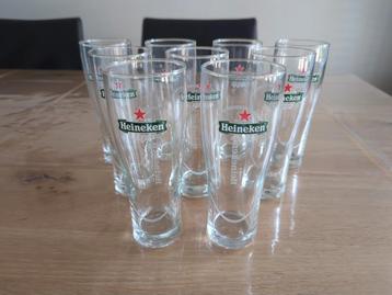 9 stuks 0.25 liter Heineken bierglazen beschikbaar voor biedingen