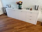 Hoogglans wit dressoir Zen–250 cm breed, 3 deuren & 3 laden, Huis en Inrichting, Ophalen