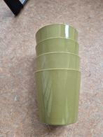 Bloempotten voor binnen groen set van 4, Gebruikt, Rond, Binnen, Ophalen of Verzenden