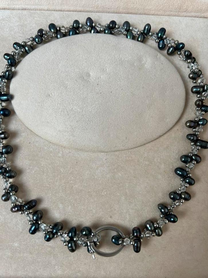 HAND GEKNOOPT NATUURLIJK KESHI PARELS PARELKETTING COLLIER, Sieraden, Tassen en Uiterlijk, Kettingen, Zo goed als nieuw, Overige materialen