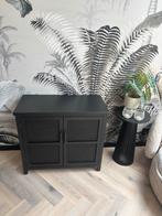 Xenos Webbing kast Bandung - zwart - 72x80.5x39 cm, Huis en Inrichting, Kasten | Dressoirs, Ophalen, Gebruikt, 25 tot 50 cm
