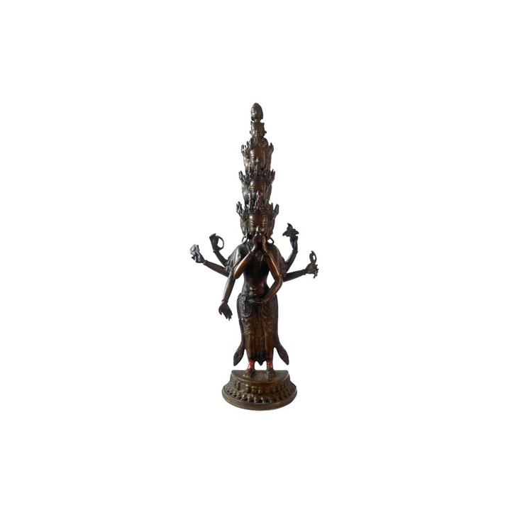 Groot bronzen Avalokiteshvara beeld – 60 cm – Azië – ca. 20e, Huis en Inrichting, Woonaccessoires | Boeddhabeelden, Gebruikt, Ophalen of Verzenden