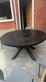 Mangohouten tafel 320 cm, Tuin en Terras, Ophalen, Zo goed als nieuw, Rond, Hout
