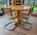 Vintage 70-80s dining set cesca chair en tafel, Huis en Inrichting, Ophalen of Verzenden, Zo goed als nieuw, 4 tot 6 stoelen