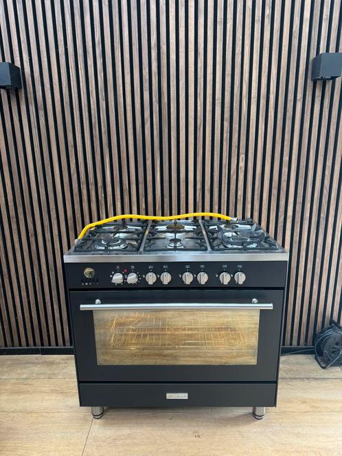Luxe 6-pits Boretti M-system Fornuis 90 cm (Gratis bezorgen), Witgoed en Apparatuur, Fornuizen, Zo goed als nieuw, Vrijstaand
