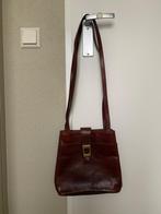 Bruine handtas met dubbele vakken en hengsels, Ophalen of Verzenden, Gebruikt, Bruin, Handtas