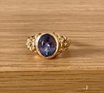 Vintage ring tanzaniet goud, Verzenden, Goud, Ring, Met edelsteen