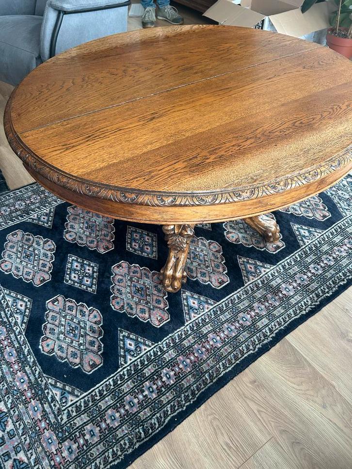 Antieke Houten Tafel met Leeuwenkoppen, Antiek en Kunst, Antiek | Meubels | Tafels, Ophalen