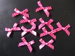 10 satijnen polkadot strikjes Roze, Ophalen of Verzenden, Nieuw, Applicatie