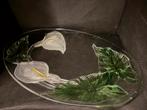 Vintage Calla dubbele aronskelk ovale glazenschaal, Ophalen of Verzenden