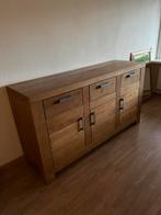 Eiken dressoir met spiegel, Ophalen of Verzenden, Zo goed als nieuw, 50 tot 75 cm, 150 tot 200 cm