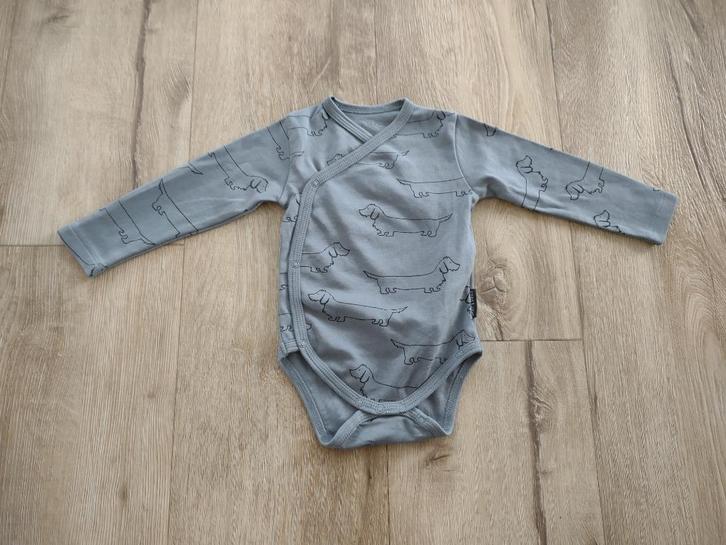 Mooie blauwe overslag romper honden Sproet & Sprout, 68/74., Kinderen en Baby's, Babykleding | Maat 68, Zo goed als nieuw, Jongetje of Meisje