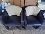 Leren fauteuils, Huis en Inrichting, Stoelen, Ophalen, Zo goed als nieuw, Leer, Twee