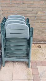 4 tuinstoelen, inklapbaar, verstelbaar, kunststof, groen, Tuin en Terras, Tuinstoelen, Ophalen, Gebruikt, Kunststof, Verstelbaar