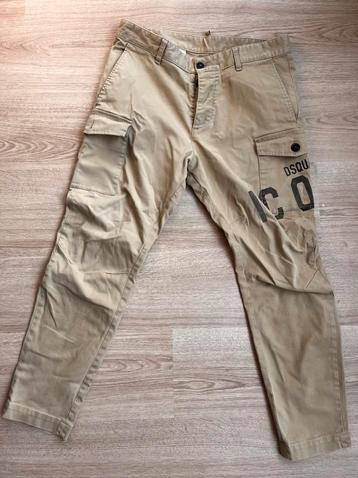 DSQUARED2 ICON STRETCH COTTON CARGO PANT - BEIGE beschikbaar voor biedingen