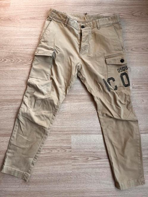 DSQUARED2 ICON STRETCH COTTON CARGO PANT - BEIGE, Kleding | Heren, Broeken en Pantalons, Gedragen, Maat 48/50 (M), Beige, Ophalen