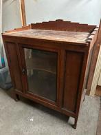 Antiek Theekastje/Drankkabinet met Facet Glas, Huis en Inrichting, Ophalen, Gebruikt, 50 tot 100 cm, Minder dan 100 cm