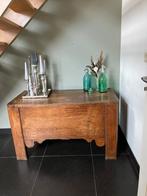 Antieke Franse deken kist. Massief eiken., Antiek en Kunst, Antiek | Meubels | Tafels, Ophalen