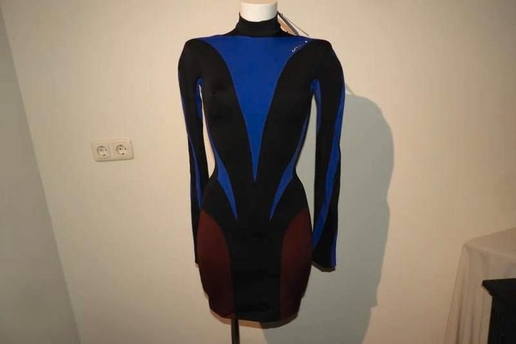 Mugler x H&M stretch jurk kolletje konings blauw nieuw S, Kleding | Dames, Jurken, Nieuw, Maat 36 (S), Blauw, Boven de knie, Verzenden