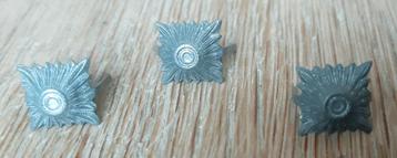 3 Duitse Rang Sterren 11 mm Waffen XX WW2 beschikbaar voor biedingen