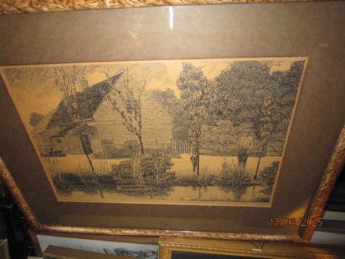 (Oude) KLEIWEG Rotterdam, Zeer oude gesigneerde ets, Antiek en Kunst, Kunst | Etsen en Gravures, Ophalen of Verzenden