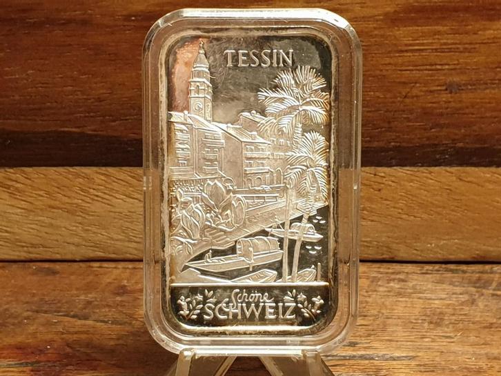 Argor-Heraeus, Tessin, 1 oz .999 zilver (1-5), Postzegels en Munten, Edelmetalen en Baren, Zilver, Ophalen of Verzenden