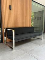 Design RVS tuinbank zwarte kussens van FueraDentro 2 m. lang, Tuin en Terras, Tuinbanken, Ophalen, Zo goed als nieuw, Rvs