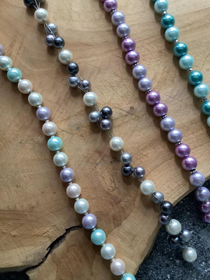 Nieuw! Div. kettingen van 12 mm parels, Sieraden, Tassen en Uiterlijk, Kettingen, Nieuw, Overige materialen, Ophalen of Verzenden