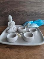 Stenen schaal  +boedha beeld +4 schaaltjes + wierook houdert, Huis en Inrichting, Ophalen of Verzenden, Zo goed als nieuw