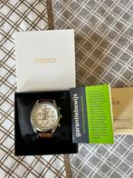 Seiko Chronograph heren horloge, Ophalen, Seiko, Leer, Staal