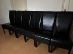 6 eetkamerstoelen zwart hoge rug, Huis en Inrichting, Stoelen, Ophalen, Kunststof, Gebruikt, Zwart