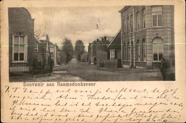 Souvenir aan Raamsdonksveer  st1900 zeer oude kaart 3 zegels, Verzamelen, Ansichtkaarten | Nederland, Gelopen, Noord-Brabant, Voor 1920
