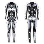 Dames catsuit 14 bodysuit robot zilveren sexy strak jumpsuit, Verzenden, Nieuw, Overige thema's, Kleding