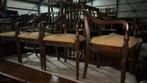 4 klassiek eiken bannink jugendstil eetkamer armstoelen, Ophalen, Bruin