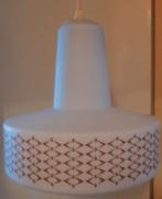 Retro wit glazen hanglamp, jaren 60, Verzamelen, Retro, Ophalen of Verzenden, Huis en Inrichting
