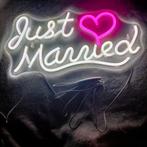 Neon LED verlichting 'Just Married hartje', Ophalen of Verzenden, Nieuw, Lichtbak of (neon) lamp