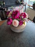 Prachtige vaas met boeket fleurige kunstbloemen., Huis en Inrichting, Woonaccessoires | Kunstplanten en Kunstbloemen, Ophalen